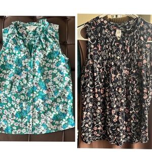 2 Floral Sleeveless Blouses - Gap and Market & Spruce
